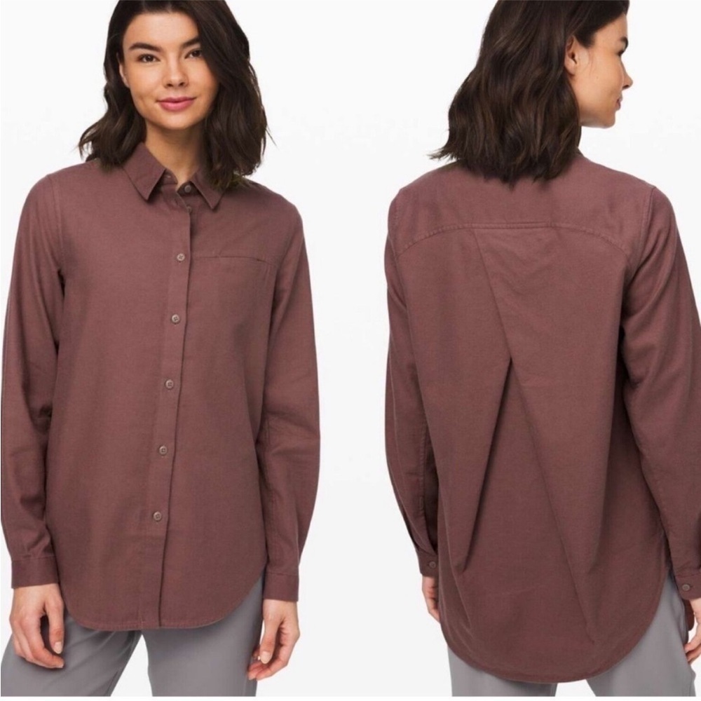 Lululemon Full Day Ahead Flannel Shirt 14 100% Cotton EUC